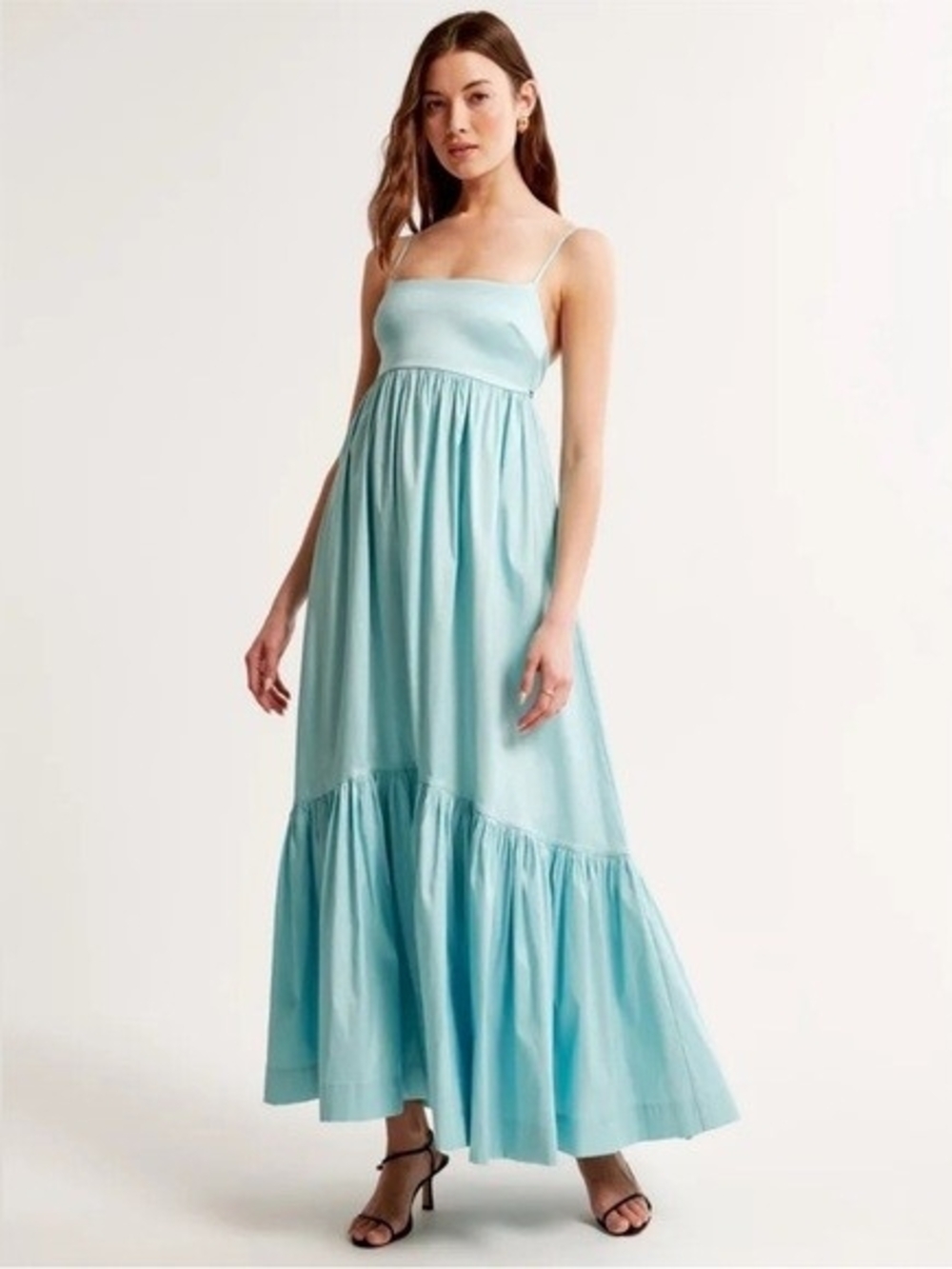 NWT Abercrombie & Fitch Light Aqua Spaghetti-Strap Maxi Dress